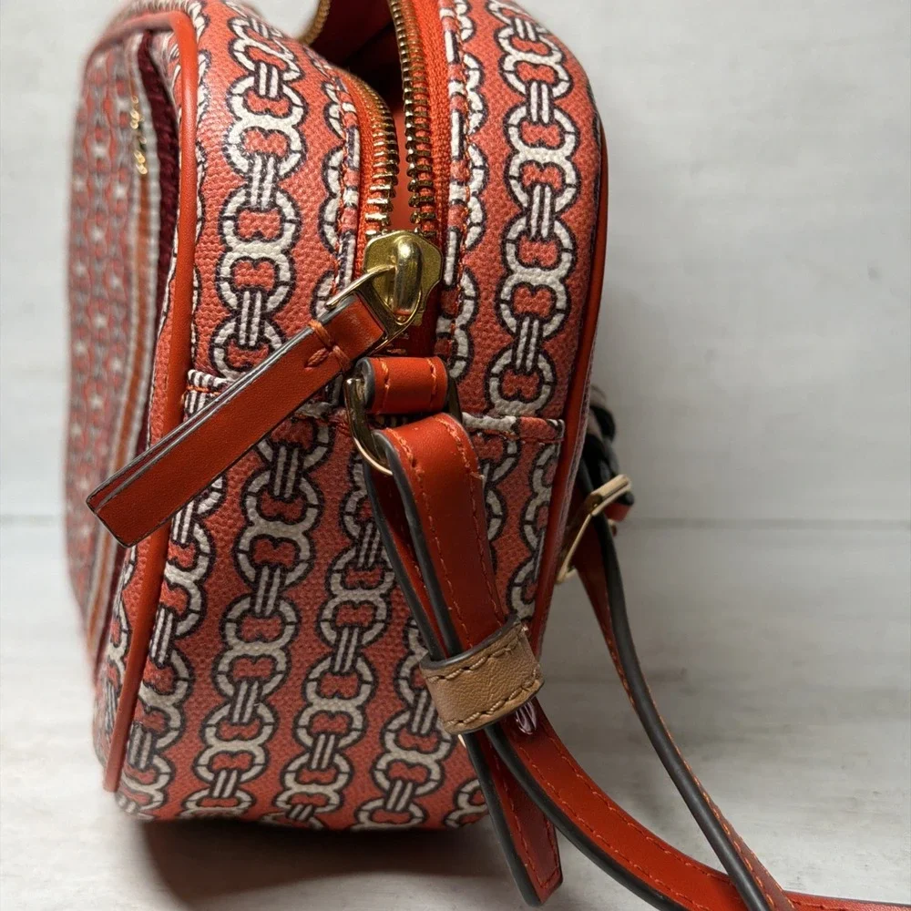 Tory Burch Gemini Link in Canyon Orange Crossbody Bag EUC